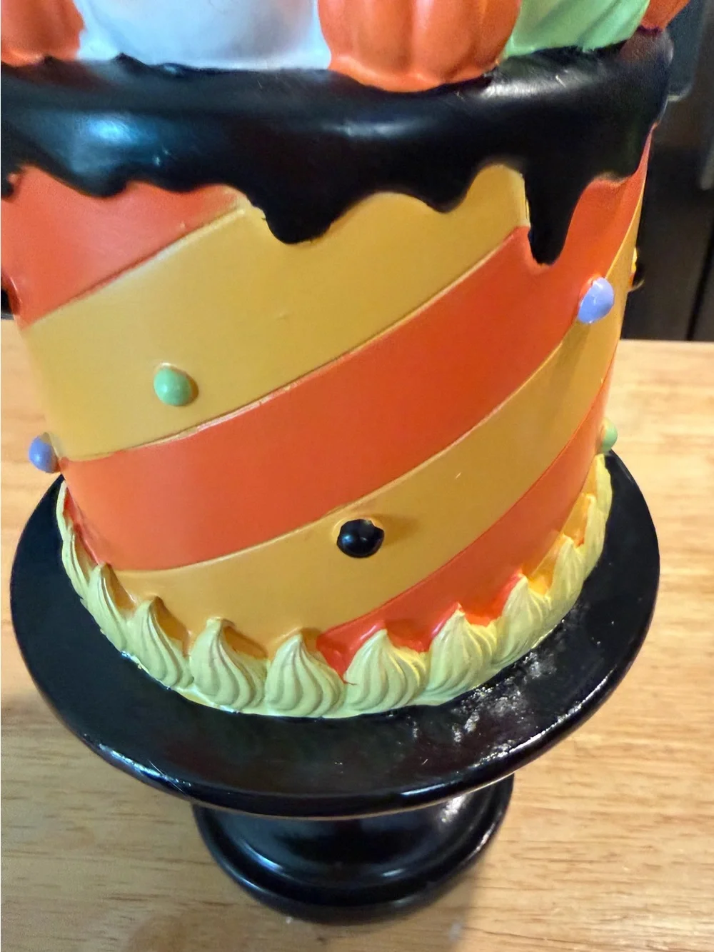 Halloween Candy Drip Decorative Cake Topper - Orange, Yellow, Black